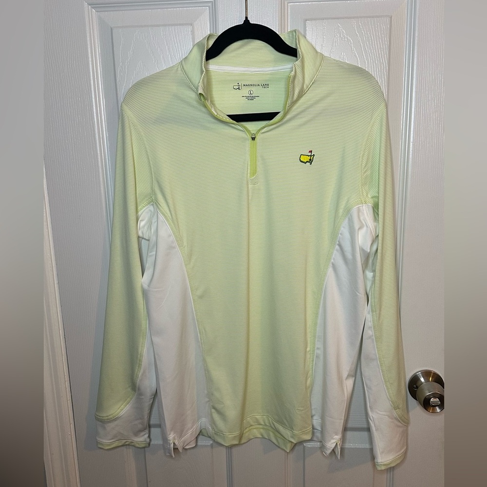 Women’s Yellow and White Masters Quarter-Zip Pullover L